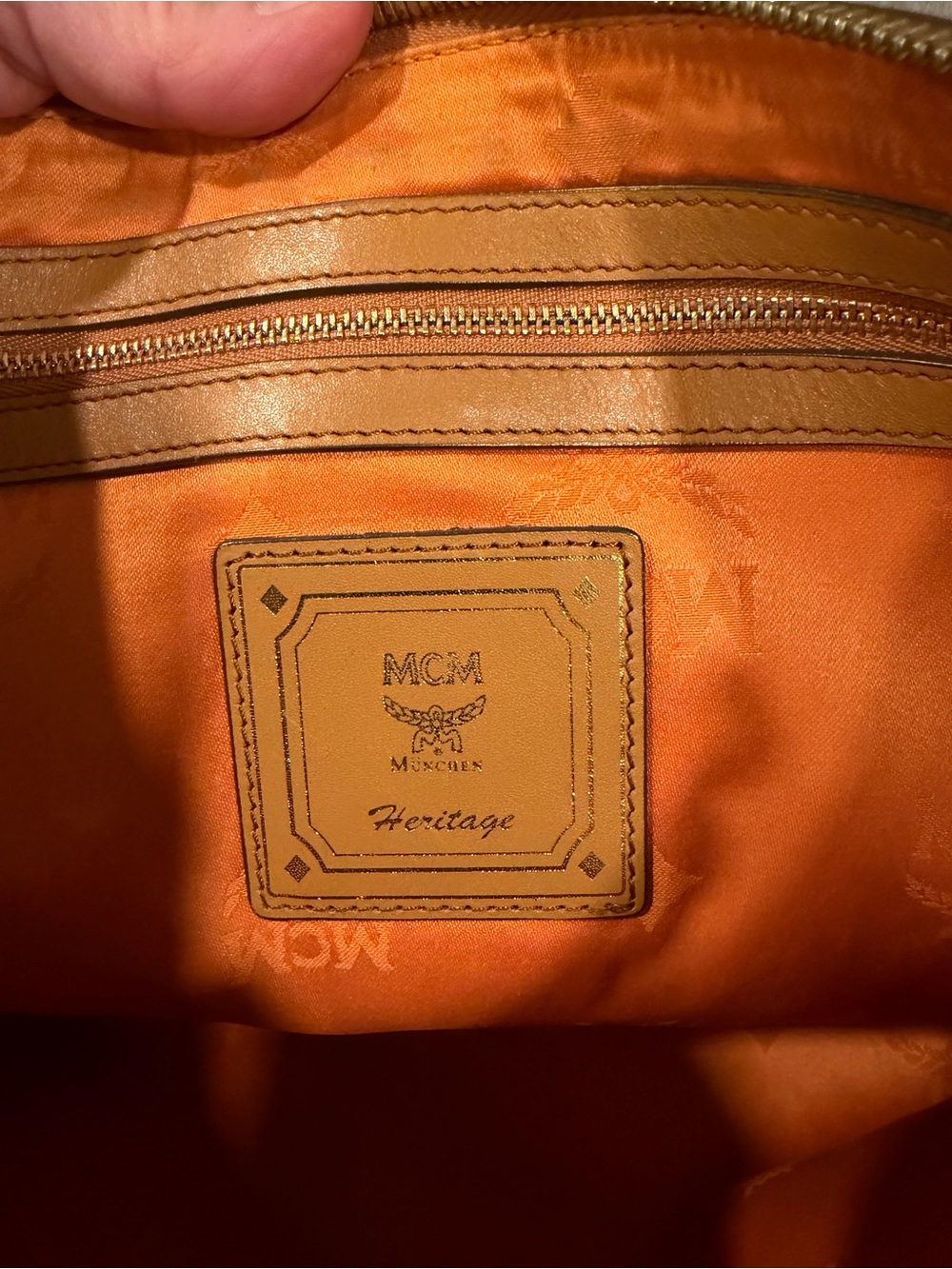 MCM Heritage Cognac Visetos Portfolio Document Case Zip Pouch - Picture 5 of 10